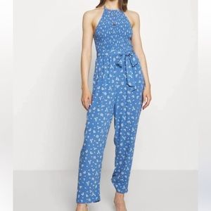 American Eagle Blue Floral Halter neck Jumpsuit